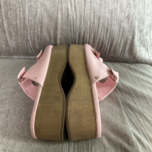 Sam & Libby Womens Platform Sandals Indie Double Bow Ballet Pink 10 Slip On Shoe - Picture 6 of 13